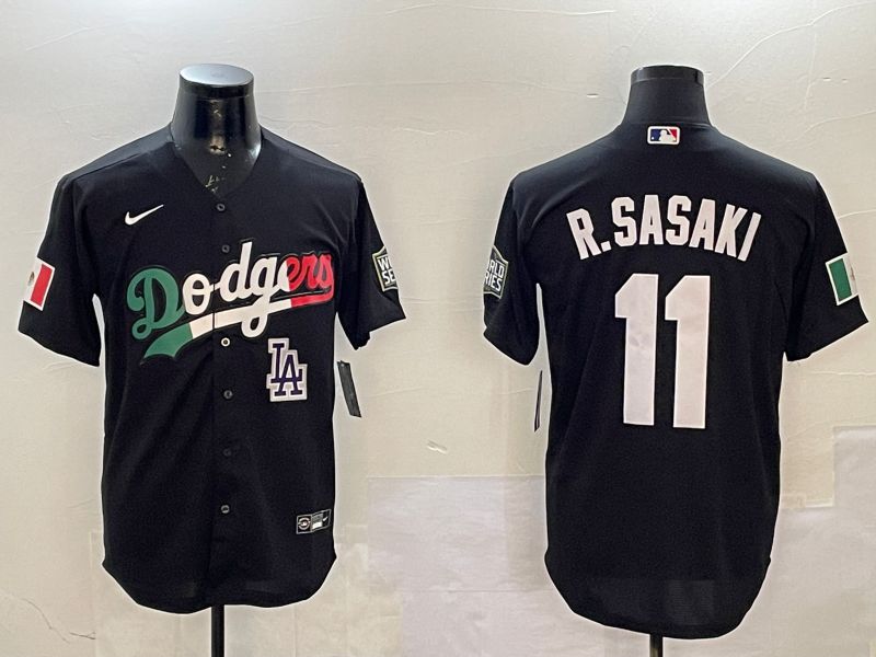 Men Los Angeles Dodgers 11 R.Sasaki Black Fashion Game 2025 Nike MLB Jersey style 1